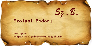Szolgai Bodony névjegykártya
